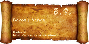 Borosy Vince névjegykártya